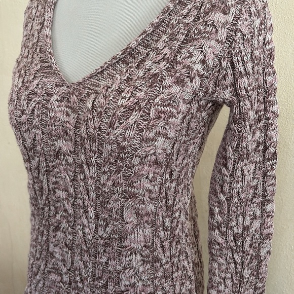 V Neck Cable Knit Sweater - Picture 2 of 4